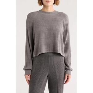 NWT! Barefoot Dreams® CozyChic® Ultra Lite® Mock Neck Crop Sweatshirt Size L